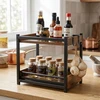 Relaxdays Prieskonių lentyna, 2 lygiai su kabliais
