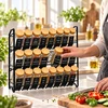 Relaxdays Prieskonių stovas su 24 stikliniais indeliais, ant sienos ar stalo, 480 etikečių