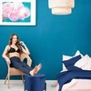 Relaxdays Mėlynas aksominis pufas