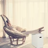 Relaxdays Baltas pufas iš dirbtinės odos