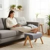 Relaxdays Pufas, bambukas ir audinys, šviesiai ruda