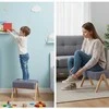 Relaxdays Pufas, bambukas ir audinys, šviesiai ruda
