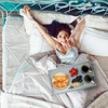 Relaxdays 2 sulankstomų bambukinių pusryčių padėklų rinkinys
