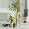 Relaxdays Natūrali/balta bambukinė balta rankšluosčių stovas