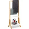 Relaxdays Natūrali/balta bambukinė balta rankšluosčių stovas