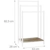 Relaxdays Rankšluosčių laikiklis ir lentyna 81x60x28 cm balta ruda, metalas