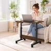 Relaxdays Reguliuojamas nešiojamojo kompiuterio stalas ant ratukų, juoda-ruda, 67-90 cm