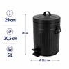 Relaxdays Retro stiliaus vonios kambario šiukšliadėžė su pedalu, 5 l
