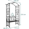 Relaxdays Rose Arbour Suoliukas Juodas Metalas