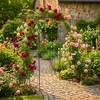 Relaxdays Rose Arch 208x210x50 cm Juodas metalas