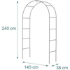 Relaxdays Rose Arch 240x140x38 cm Juodas plienas