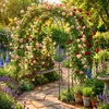 Relaxdays Rose Trellis 3-arkių juodas metalas