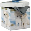 Relaxdays Sandėliavimo pufas, PVC oda, 38 x 38 x 38 cm