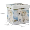 Relaxdays Sandėliavimo pufas, PVC oda, 38 x 38 x 38 cm