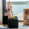 Relaxdays Sandėliavimo pufas su padėklo dangčiu, pilkas