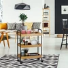 Relaxdays 3 lygių bambukinis serviravimo vežimėlis