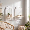 Relaxdays Sieninės lentynos, 2 vnt., boho stiliaus, mediena