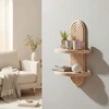 Relaxdays Sieninės lentynos, 2 vnt., boho stiliaus, medis