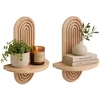 Relaxdays Sieninės lentynos, 2 vnt., boho stiliaus, medis