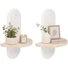 Relaxdays Sieninės lentynos, 2 vnt., boho stiliaus, medis