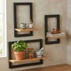 Relaxdays Sieninės lentynos rinkinys 3 vnt., MDF, metalas