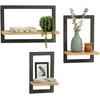 Relaxdays Sieninės lentynos rinkinys 3 vnt., MDF, metalas