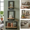 Relaxdays Sieninės lentynos rinkinys 3 vnt., MDF, metalas