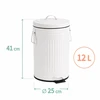 Relaxdays Šiukšliadėžė su pedalu, apvali, retro stiliaus, 12 l