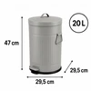 Relaxdays Šiukšliadėžė su pedalu, retro stiliaus, 20 l