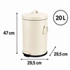 Relaxdays Šiukšliadėžė su pedalu, retro stiliaus, 20 l