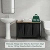 Relaxdays Skalbinių rūšiuoklė, 3 maišai, lentyna, šviesiai ruda, juoda, laikymas