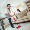 Relaxdays Daugiafunkcė šluota-šlavimo įrenginys, veikianti su baterija, įkraunama, lengva, raudonai sidabrinė