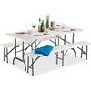 Lauko baldų komplektas Relaxdays Sodo baldų komplektas, 74x180x74.5 cm, balta