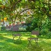 Relaxdays 2 vnt. sodo kėdžių rinkinys, medžio imitacija