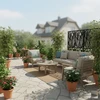 Relaxdays Juoda sodo privatumo užtvara, lapų motyvas