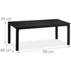 Relaxdays Sodo stalas, 39x98x48 cm, juodas, plastikas ir plienas
