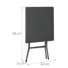 Relaxdays Sodo stalas, 73x62x62 cm, pilkas, sulankstomas