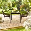 Relaxdays Sodo stalas, 74.5x77.5x77.5 cm, rudas