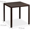 Relaxdays Sodo stalas, 74.5x77.5x77.5 cm, rudas