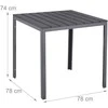 Relaxdays Sodo stalas, 74x78x78 cm, pilka