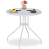 Relaxdays Apvalus baltas sodo stalas
