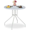 Relaxdays Apvalus baltas sodo stalas