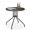 Relaxdays Sodo stalas, apvalus, 75x80 cm, rudas