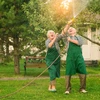 Relaxdays Sodo suoliukas su rožių raštu