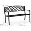 Relaxdays Metalinis sodo suoliukas su pintu dizainu
