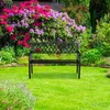 Relaxdays Metalinis sodo suoliukas su pintu dizainu