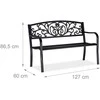 Relaxdays Sodo suoliukas, 86,5x127x60 cm, juodas, metalas