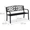 Relaxdays Sodo suoliukas, 86x127x60 cm, juoda, metalas