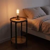 Relaxdays Sofos šoninis staliukas su 2 lentynomis, medžio imitacija/metalas