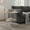 Relaxdays Šoninis staliukas, 2 aukštų, kreminės spalvos, medžio imitacija